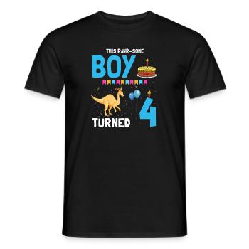 Parasaurolophus Kids Design Dinosaurs - Men's T-Shirt - black - Front - AI Model Male 178 light (178cm)