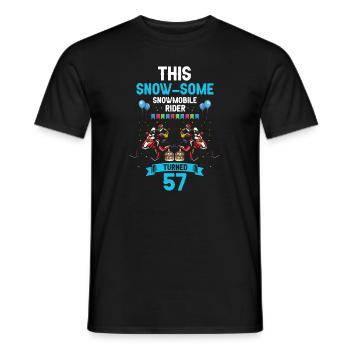 Snowmobile design for skidoo riders birthday - Men's T-Shirt - black - Front - AI Model Male 178 light (178cm)