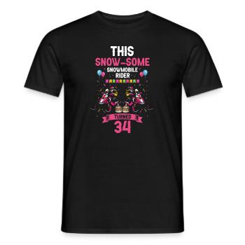 Snowmobile design for skidoo riders birthday - Men's T-Shirt - black - Front - AI Model Male 178 light (178cm)