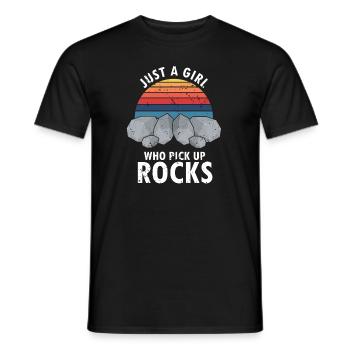 Collectionneur de pierres précieuses et recherche sur les pierres précieuses - T-shirt homme - noir - Devant - AI Model Male 178 light (178cm)