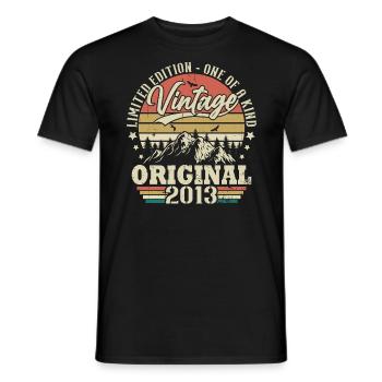 Vintage Original Geburtstag Geschenkidee 2013 - Männer T-Shirt - Schwarz - Vorne - AI Model Male 178 light (178cm)
