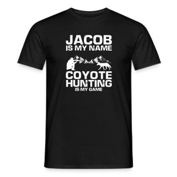 Conception de chasseur de coyote pour la chasse au coyote - T-shirt homme - noir - Devant - AI Model Male 178 light (178cm)