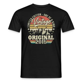 Original Vintage Geburtstag Geschenkidee 2015 - Männer T-Shirt - Schwarz - Vorne - AI Model Male 178 light (178cm)