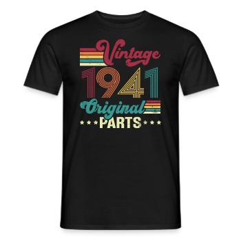 Vintage 1941 Original, Cadeau D'anniversaire - T-shirt homme - noir - Devant - AI Model Male 178 light (178cm)