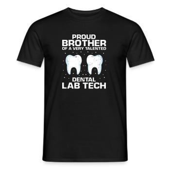 Technicien dentaire pour l’orthodontie et le laboratoire dentaire - T-shirt homme - noir - Devant - AI Model Male 178 light (178cm)