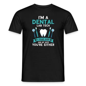 Technicien orthodontique et laboratoire dentaire - T-shirt homme - noir - Devant - AI Model Male 178 light (178cm)