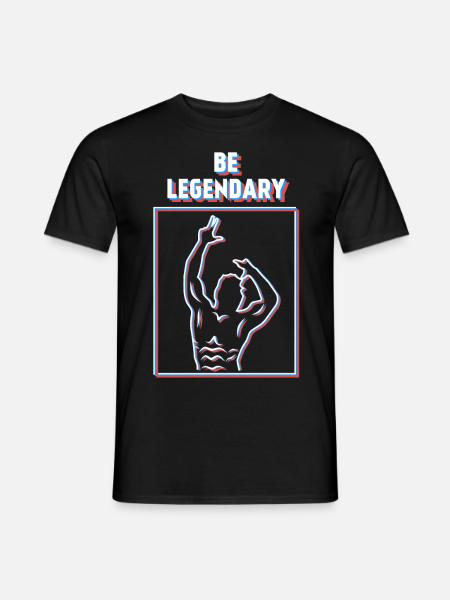 Be Legendary, Zyzz Pose, Fitness 3D effect - Men's T-Shirt - black