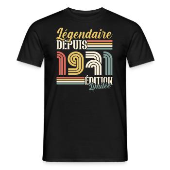 Légendaire Depuis 1971 - T-shirt homme - noir - Devant - AI Model Male 178 light (178cm)