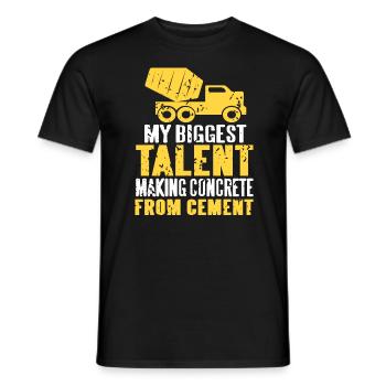 Concrete construction design for construction workers and construction site - Men's T-Shirt - black - Front - AI Model Male 178 light (178cm)