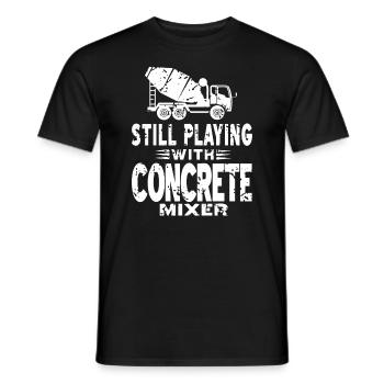 Concrete construction design for construction workers and construction site - Men's T-Shirt - black - Front - AI Model Male 178 light (178cm)