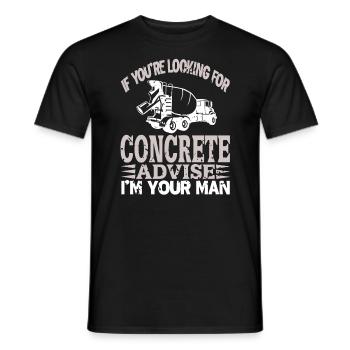 Concrete construction design for construction workers and construction site - Men's T-Shirt - black - Front - AI Model Male 178 light (178cm)