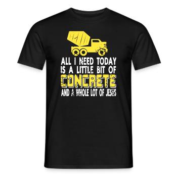Concrete construction design for construction workers and construction site - Men's T-Shirt - black - Front - AI Model Male 178 light (178cm)