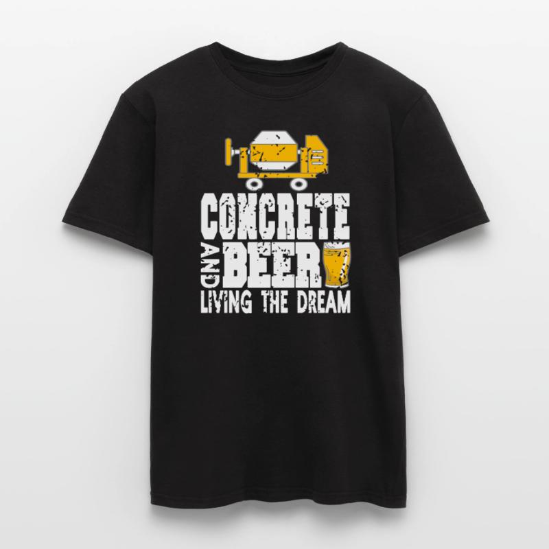 Conception de constructeur en béton pour les constructeurs et le chantier de construction T-shirt homme