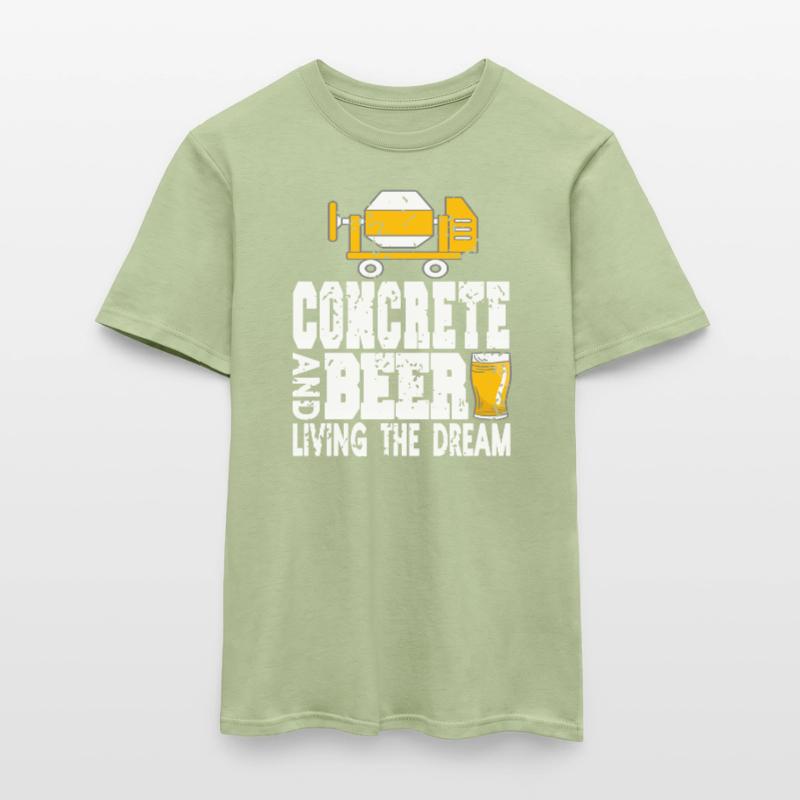 Conception de constructeur en béton pour les constructeurs et le chantier de construction T-shirt homme