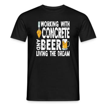 Concrete construction design for construction workers and construction site - Men's T-Shirt - black - Front - AI Model Male 178 light (178cm)