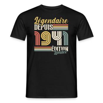 Légendaire Depuis 1941 - T-shirt homme - noir - Devant - AI Model Male 178 light (178cm)