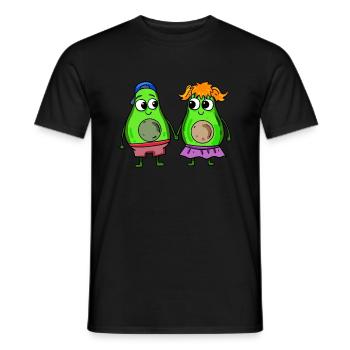 Avocado pair - Men's T-Shirt - black - Front - AI Model Male 178 light (178cm)