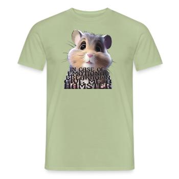 Cute Hamster Anime Comic style with saying - Men's T-Shirt - sage - Front - AI Model Male 178 light (178cm)