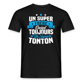 Un super frère devient toujours un super tonton - T-shirt homme - noir - Devant - AI Model Male 178 light (178cm)