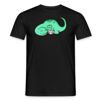 Dinosaurier mit Baby Dinosaurier - Männer T-Shirt - Schwarz - Vorne - AI Model Male 178 light (178cm)