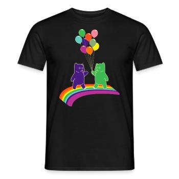 Kidcore Gummy Bears Balloons Rainbow Colors - Men's T-Shirt - black - Front - AI Model Male 178 light (178cm)