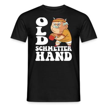 Old butterfly hand outfit for table tennis players - Men's T-Shirt - black - Front - AI Model Male 178 light (178cm)