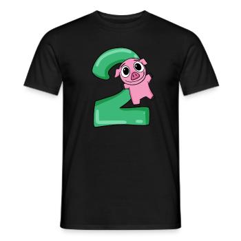 2 ans - 2 anniversaires avec motif animal - T-shirt homme - noir - Devant - AI Model Male 178 light (178cm)