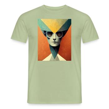 Alinen bauhaus Vintage Style v 05 - Männer T-Shirt - Sage - Vorne - AI Model Male 178 light (178cm)