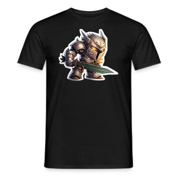Böser Roboter Ritter - Männer T-Shirt - Schwarz - Vorne - AI Model Male 178 light (178cm)
