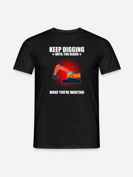 Bagger für Baggerführer und Baggerführerin - Männer T-Shirt - Schwarz