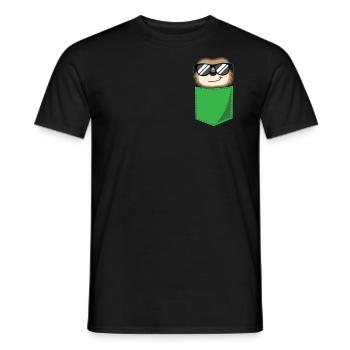 Suricate drôle dans la poche de poitrine Imprimer Cadeau - T-shirt homme - noir - Devant - AI Model Male 178 light (178cm)