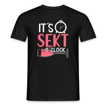 It s Sekt o clock - Männer T-Shirt - Schwarz - Vorne - AI Model Male 178 light (178cm)