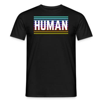 HUMAN LGBTQ Love Queer Statement Rainbow Logo - Men's T-Shirt - black - Front - AI Model Male 178 light (178cm)