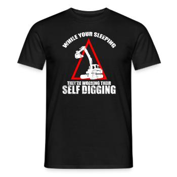 Baggerführer für Bagger und Sandbagger - Männer T-Shirt - Schwarz - Vorne - AI Model Male 178 light (178cm)