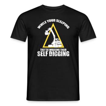 Heavy Equipment Operator and Excavator Operator Design - Men's T-Shirt - black - Front - AI Model Male 178 light (178cm)