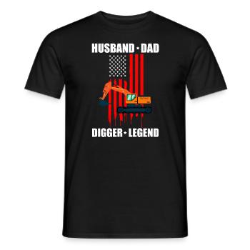 Excavator design for excavator operators - Men's T-Shirt - black - Front - AI Model Male 178 light (178cm)