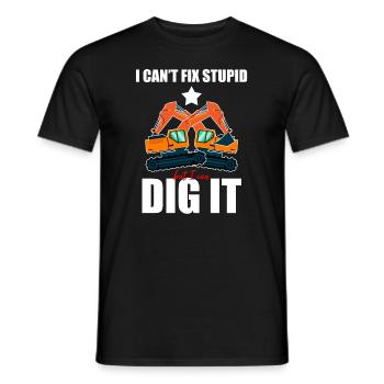 Heavy Equipment Operator and Excavator Operator Design - Men's T-Shirt - black - Front - AI Model Male 178 light (178cm)