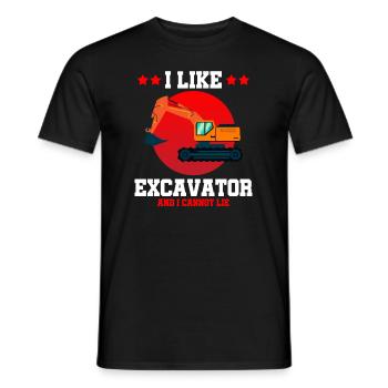 Conception des opérateurs d’équipement lourd et des opérateurs d’excavatrices - T-shirt homme - noir - Devant - AI Model Male 178 light (178cm)