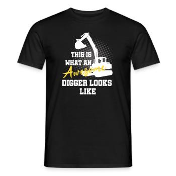 Bagger Design für Baggerfahrer - Männer T-Shirt - Schwarz - Vorne - AI Model Male 178 light (178cm)
