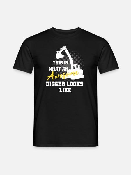 Bagger Design für Baggerfahrer - Männer T-Shirt - Schwarz