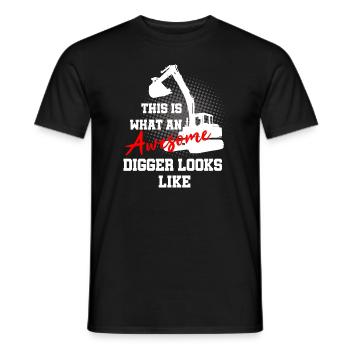 operator and heavy machinery operator - Men's T-Shirt - black - Front - AI Model Male 178 light (178cm)