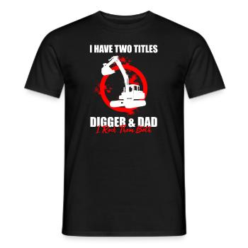 Heavy Equipment Operator and Excavator Operator Design - Men's T-Shirt - black - Front - AI Model Male 178 light (178cm)
