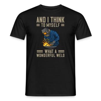 Welder saying for proud metal workers and - Men's T-Shirt - black - Front - AI Model Male 178 light (178cm)