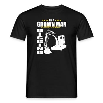 Excavator design for excavator operators - Men's T-Shirt - black - Front - AI Model Male 178 light (178cm)
