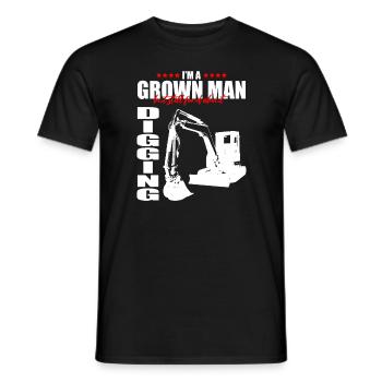 operator and heavy machinery operator - Men's T-Shirt - black - Front - AI Model Male 178 light (178cm)