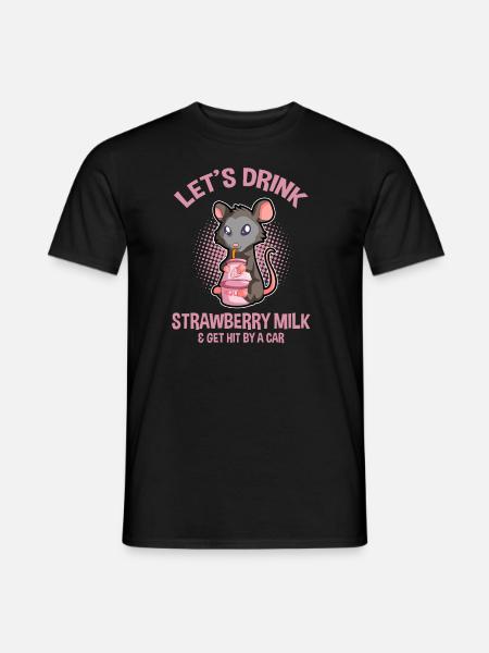 Possum design for opossum lovers and possum - Men's T-Shirt - black