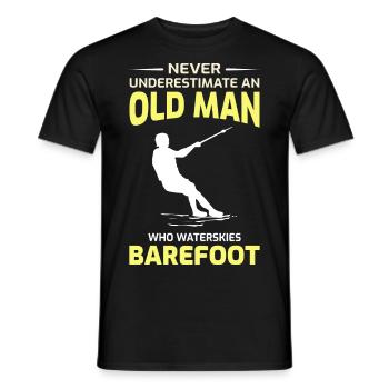 Ski pieds nus Sports nautiques Bateau à moteur Papa Grand-père - T-shirt homme - noir - Devant - AI Model Male 178 light (178cm)