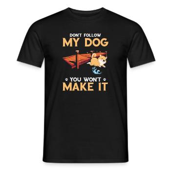 Conception de plongée à quai pour le saut de chien et le chien de quai - T-shirt homme - noir - Devant - AI Model Male 178 light (178cm)