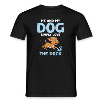 Conception de plongée à quai pour le saut de chien et le chien de quai - T-shirt homme - noir - Devant - AI Model Male 178 light (178cm)