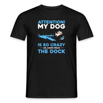 Dock Diving Design for Dog Jumping and Dock Dog - Men's T-Shirt - black - Front - AI Model Male 178 light (178cm)
